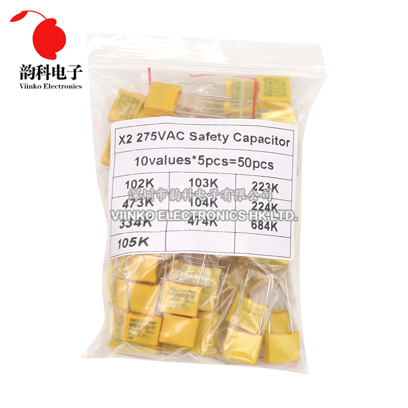 50pcs Polypropylene Film X2 Sa - огляд і ціна Capacitor Kit Assortment