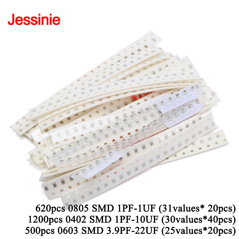 500pcs-1200pcs 0805 0603 0402  - огляд і ціна Capacitor Kit Assortment