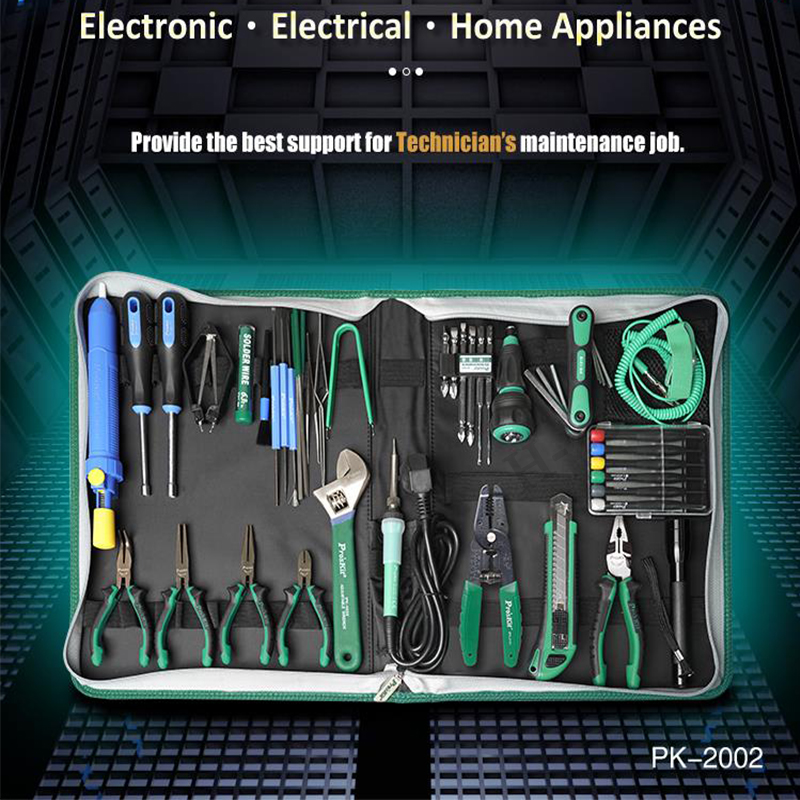 52Pcs Pro'sKit PK-2002H Home E - огляд і ціна Diy Electronics Bench