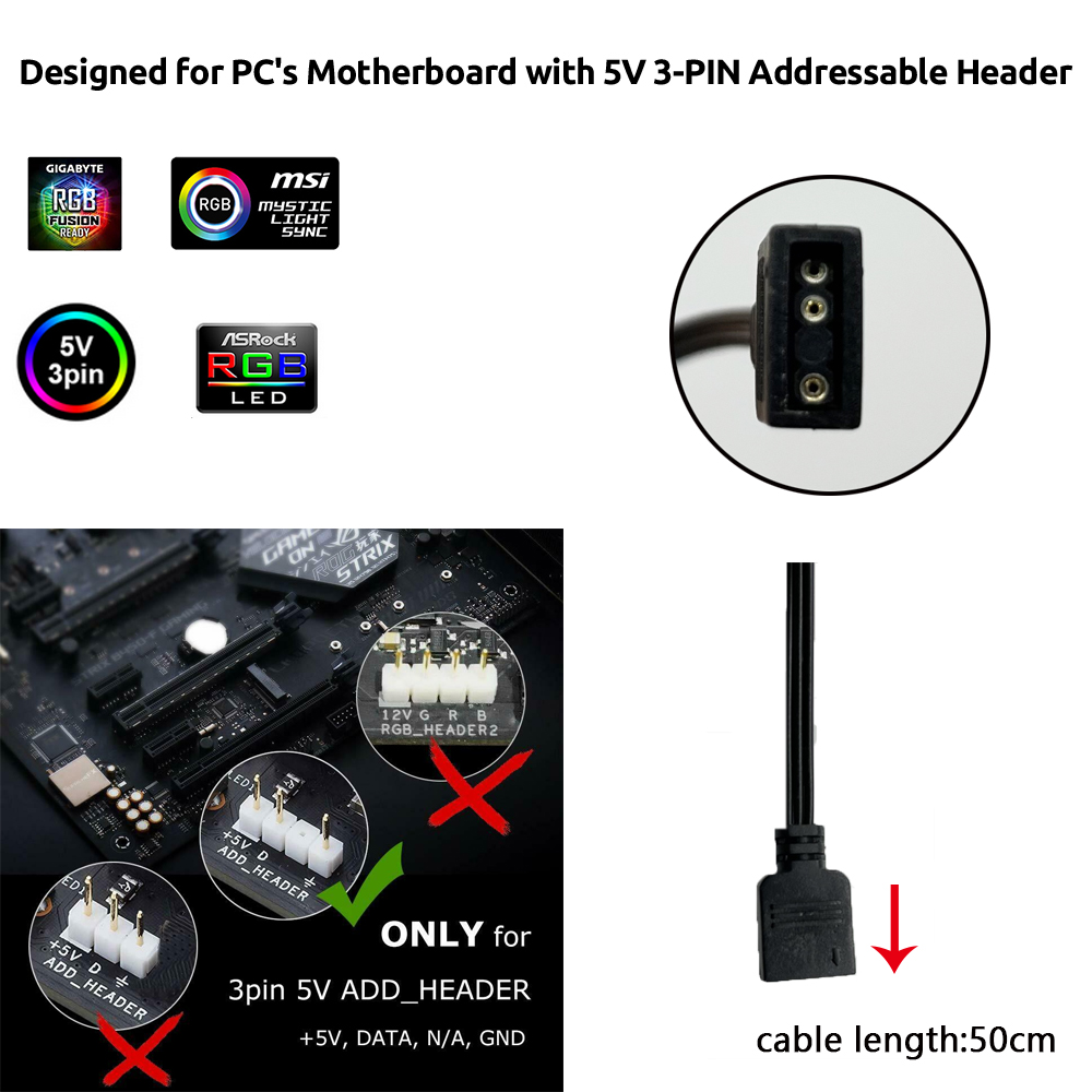 5V ARGB 3Pin Header for Asus A - огляд і ціна Diy Electronics Case