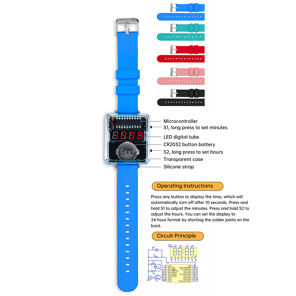 DIY Electronic Watch Kit 0.28' - огляд і ціна Diy Box Electronics Mall